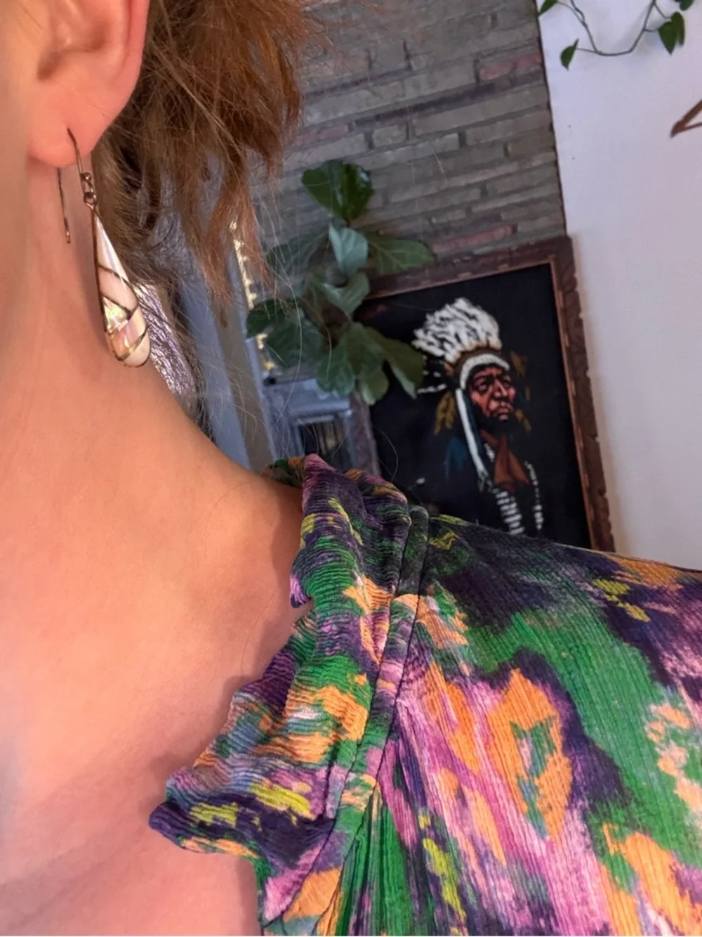 Mother of Pearl and Sterling 925 dangle earrings - Picture 4 of 5